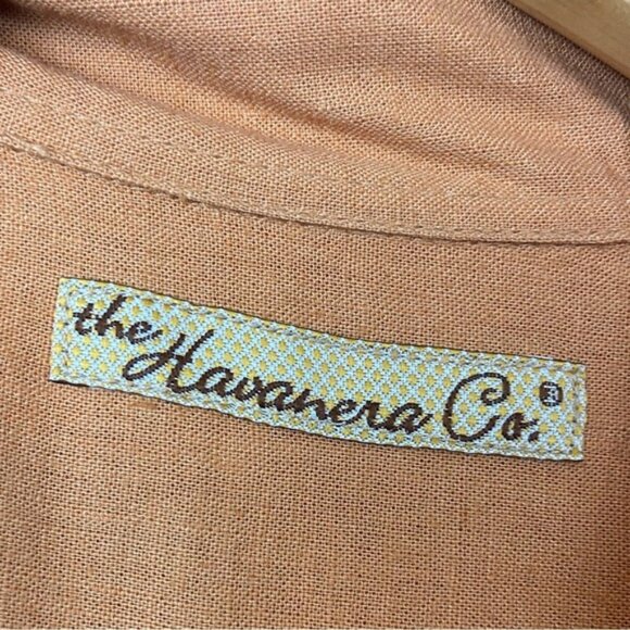 The Havanera Guayabera Linen Blend Embroidered Coastal Button Down Tropical - Picture 5 of 8